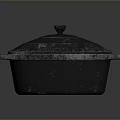Durable Cast Iron Cooking Pot With Fitted Lid Two Side Handles And Textured Surface Design