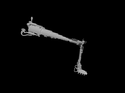 Industrial Mechanical Arm 3D Model With Grey Metal Structure And Multiple Joints 3d model