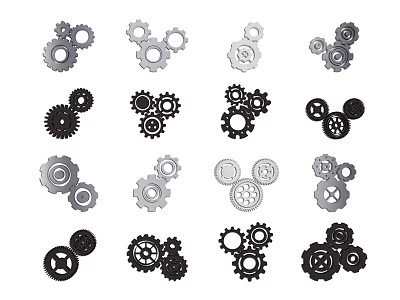 Industrial Equipment Parts Featuring Multiple Types of Mechanical Gears And Cogwheels 3d model