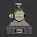Industrial Mechanical Equipment With Motor Shaft Base And Yellow Black Warning Stripes