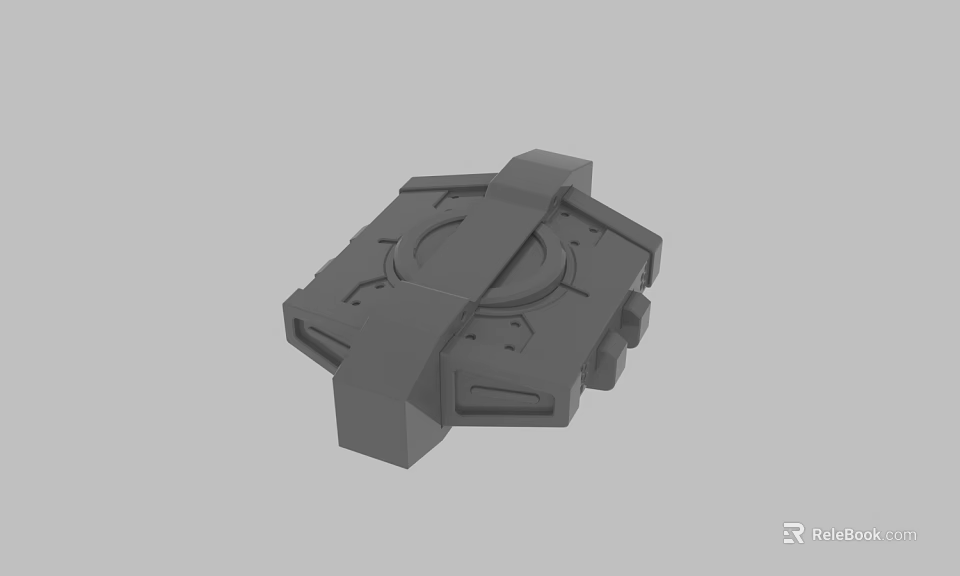 Gray 3D Model of Mechanical Component With Geometric Structure And Detailed Design 3d model 