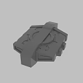 Gray 3D Model of Mechanical Component With Geometric Structure And Detailed Design