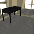 Modern Black Desk With Gold Legs Drawers And Light Herringbone Floor