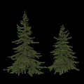 Decorative Ornament Set With Two Pine Trees And Human Figure For Home Decoration
