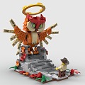 LEGO Toy Blocks Autumn God Owl Altar Scene Prayer 3d model