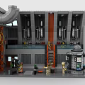 Lego toy building blocks modern factory engineer 3d model