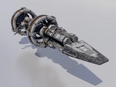 Futuristic Fighter Jet With Circular Engine Rings Mechanical Details And Sci Fi 3D Design 3d model