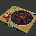 Wooden Home Turntable With Black Platter And Metal Tonearm Design