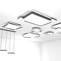 Modern Ceiling Lights With Square And Round Shapes For Interior Lighting Design 3d model