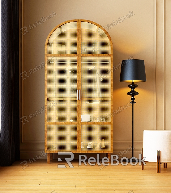 Modern Wardrobe Modern Middle Ancient Wardrobe Middle Ancient Wardrobe Decorative Cabinet Floor Lamp model