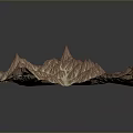 3D Mountain Terrain Model With Detailed Topography Red Brown Cream Textures Elevated Ridges Geographic