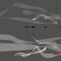 Modern Curved Ribbon Like Chandelier With LED Lights For Interior Decoration