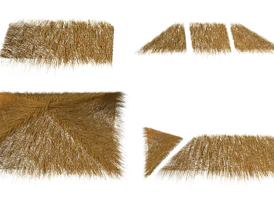 Traditional Thatched Roof Design With Natural Straw Texture And Rustic Elements 3d model