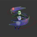 Game Animated Panda Character With Dynamic Pose On Purple Spiral Structure
