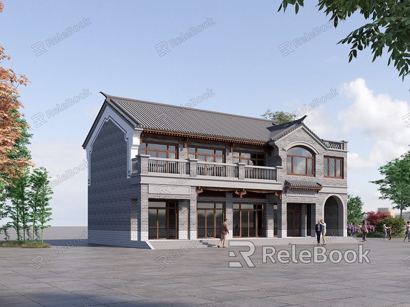 Chinese Architecture Antique Architecture Shop Street View Homestay Catering model