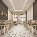 Jewelry Store Interior With Display Counters Marble Floors And Bag Shelves