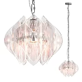 Modern Transparent Chandelier Design With Petal Shaped Layers And Lighting Fixture