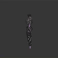 Futuristic Black Tactical Clothing Set With Purple Accents Shoulder Armor And Strapped Pants
