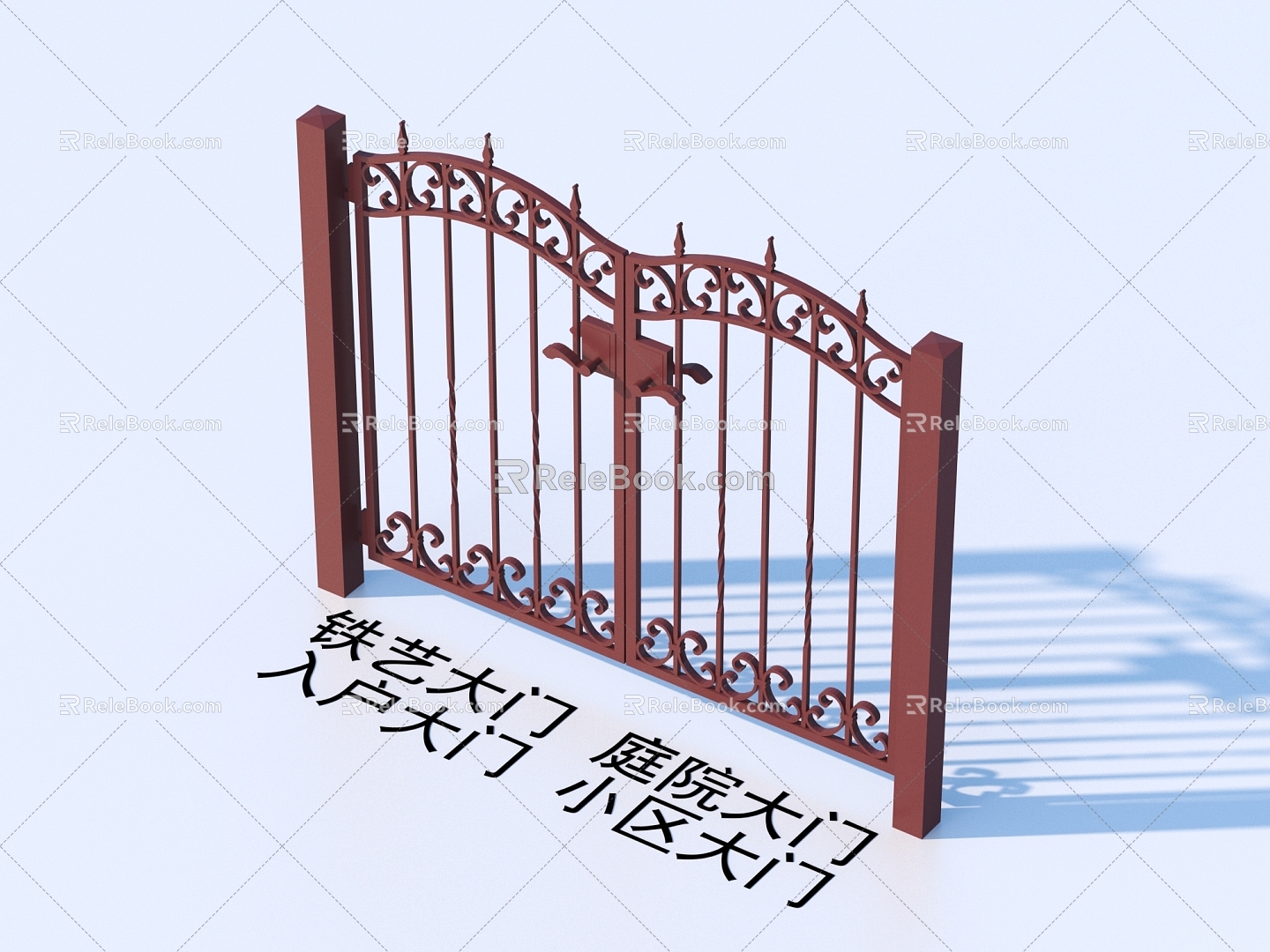 Wrought Iron Gate Courtyard Gate Entrance Gate Community Gate 3d model