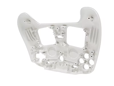 White Mechanical Bracket With Mounting Holes And Structural Frame Design 3d model
