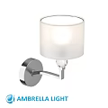 Modern Wall Light With White Fabric Shade And Metal Base Crystal Accent