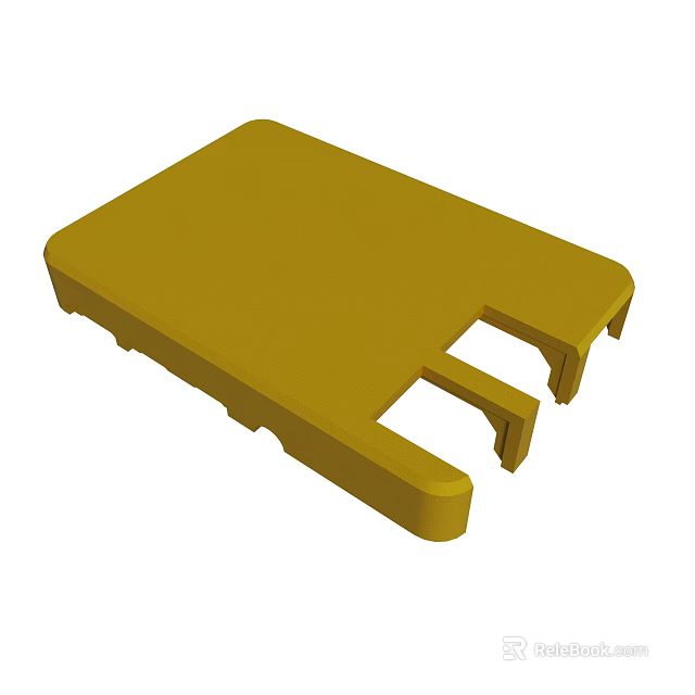 Lightweight Yellow Plastic Component With Notches And Support Structure Design 3d model 