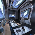 Stylish KTV Room Interior With Plush Sofa Large Projection Screen And Ambient Lighting