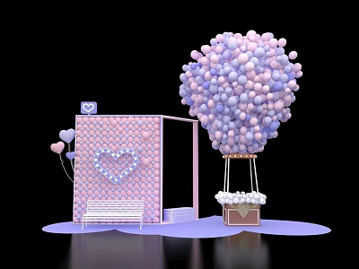 Balloons Valentine's Day Hot Air Balloons Valentine's Day Balloons Beautiful Hot Air Balloons Beautiful Hot Air Balloons Beautiful Tanabata 3d model