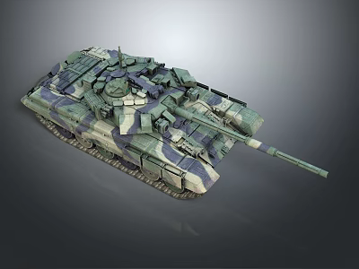 Military Combat Tank With Camouflage Coating Long Barrel And Armored Design 3d model
