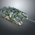 Military Combat Tank With Camouflage Coating Long Barrel And Armored Design