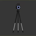 Advanced Computer Projector Device On Tripod Stand With Blue Light Lens 3d model