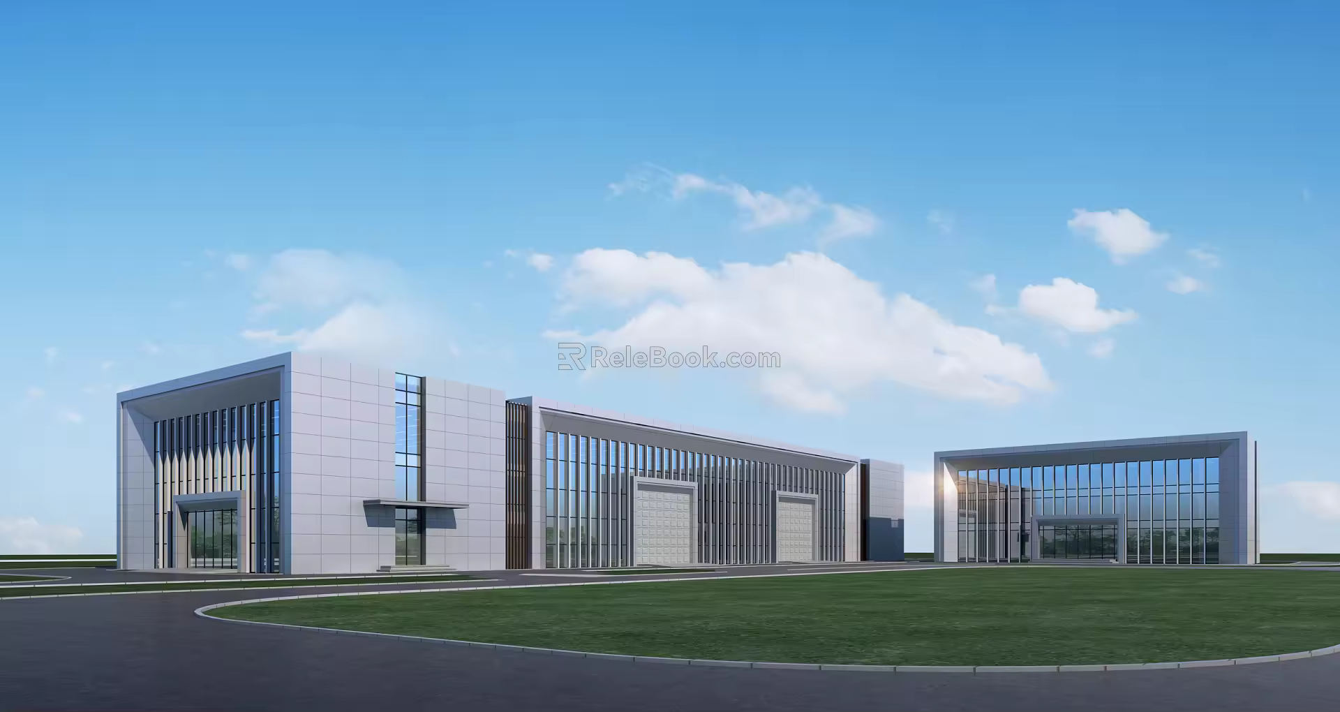 Modern Factory Building 3d model