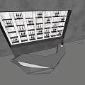 Modern Bar Counter With Wine Rack Multiple Wine Bottles Information Sign And Potted Plant
