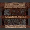 Rustic Vintage Wooden Trunk with Metal Hardware and Textured Surface Design