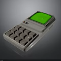 Casio Vintage Electronic Calculator With Green Screen And Gray Buttons Design