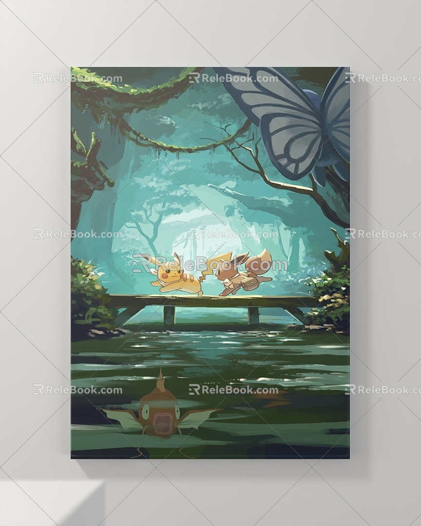 Decorative Painting Cartoon Cartoon Cartoon Figure Painting Abstract Painting Landscape Painting 3d model