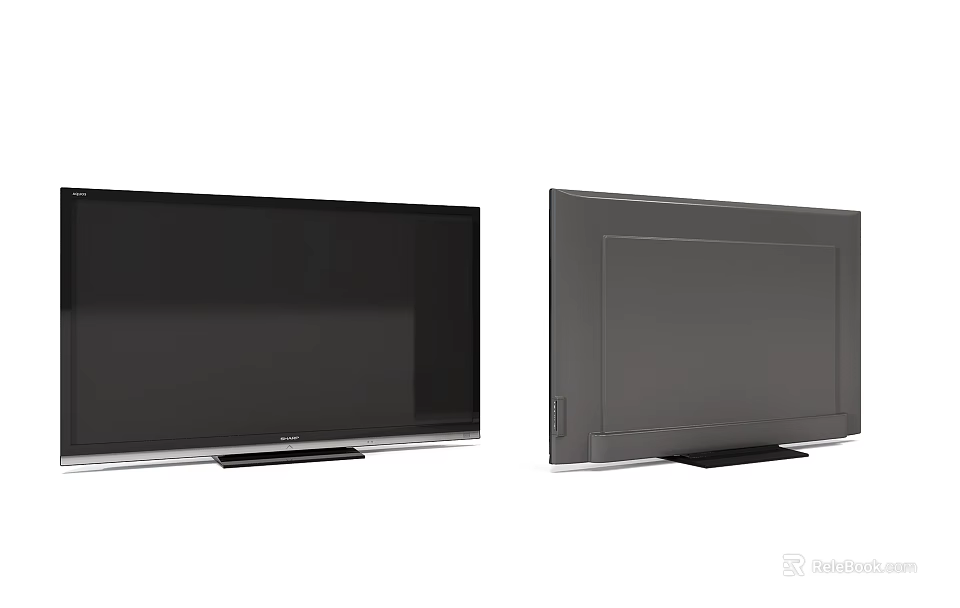 Two Modern Flat Screen Televisions With Sleek Design And Slim Profile 3d model