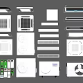 Air Conditioner Air Vents in Diverse Designs and Multiple Installation Types 3d model