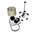 New Chinese-style Lamps Combination Hoist Table Lamp Chandelier Side Combination 3d model