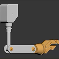 White and Yellow Articulated Hardware Tool with Adjustable Mechanical Clamp and Durable Metal Construction