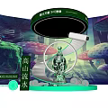 Modern Booth Scroll 3d model