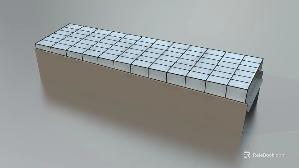 Stylish Garden Planter With Square Grid Top And Rectangular Structure 3d model