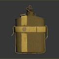 Army Green Electric Kettle With Yellow Cloth Cover And Strap Design