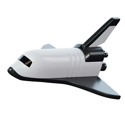 Modern Aircraft Space Shuttle Cartoon Plane 3d model