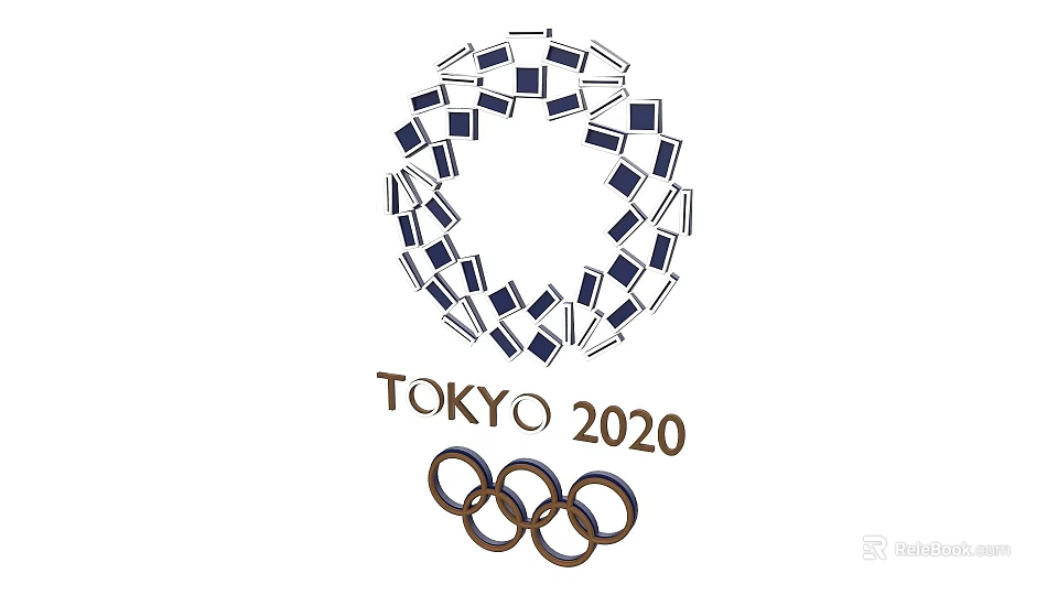 Tokyo 2020 Olympic Themed Lockers Arranged in Circular Ring Design 3d model 