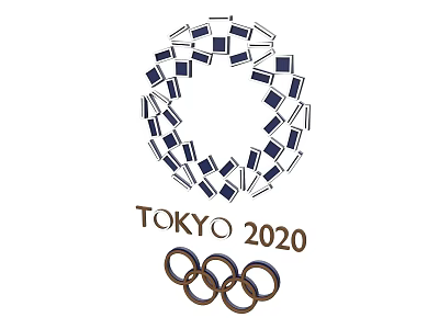 Tokyo 2020 Olympic Themed Lockers Arranged in Circular Ring Design 3d model
