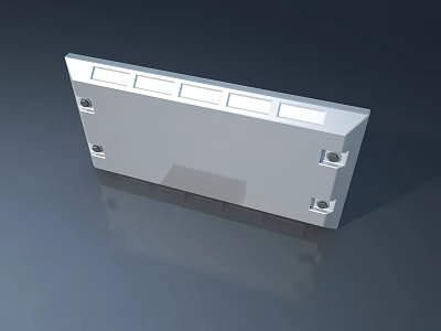 Durable Swing Door Metal Panel with Installation Holes and Rectangular Design 3d model