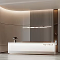Modern reception desk lamp chandelier 3d model