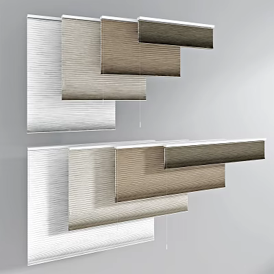 Modern Window Blinds Design With Neutral Tones And Textured Finishes For Home Decor 3d model