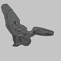Prehistoric Bird Skeleton Fossil Well Preserved On Ancient Stone Slab